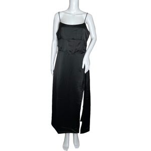 Jason Wu Black Satin Midi Dress